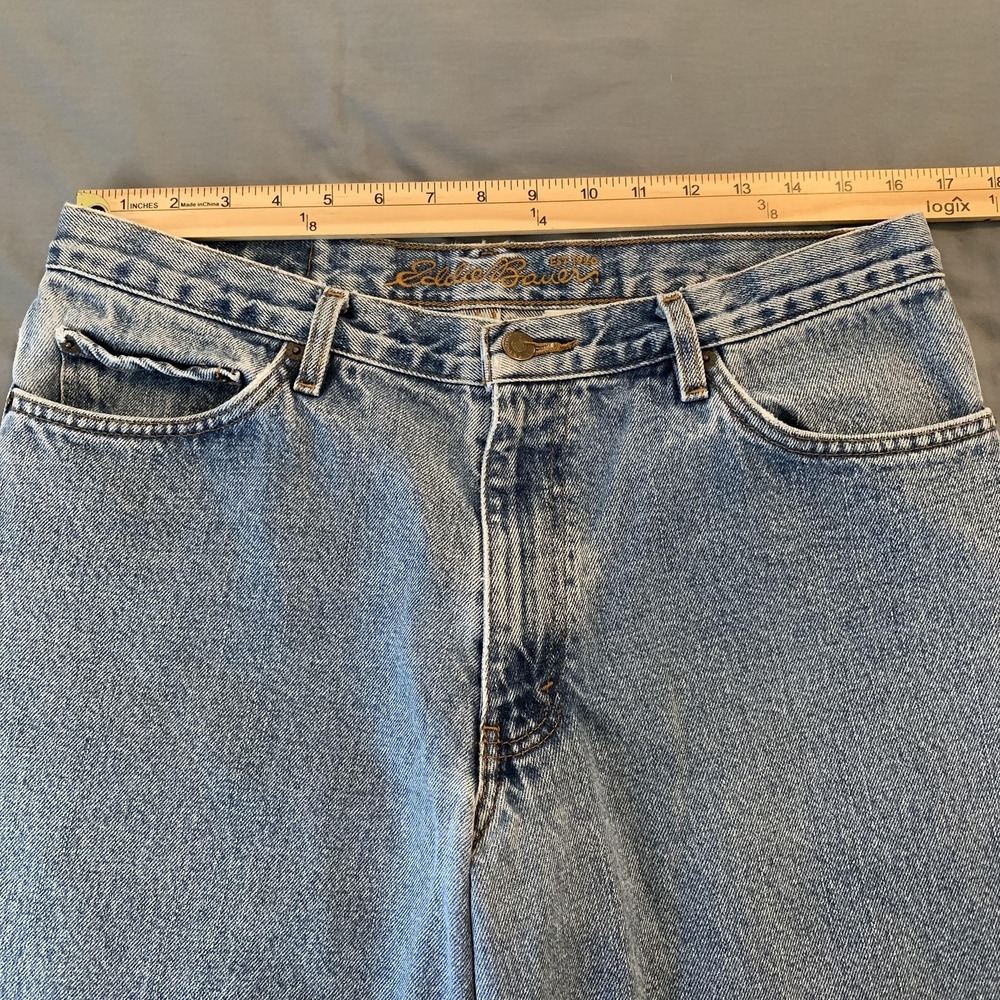 Eddie Bauer Original Denim Jeans Mens 33x30 Blue Straight Mid Rise Denim Pants - Picture 5 of 12